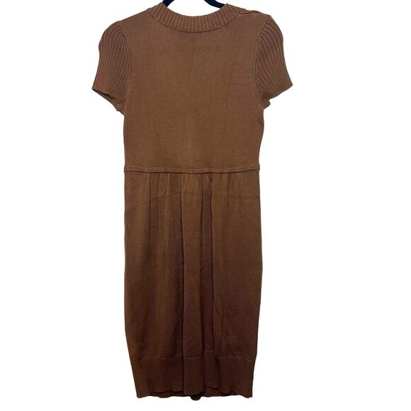 INC Sweater DressBrown Size Medium Silk Cotton Blend Short Sleeve Vintage 90s - Picture 2 of 7